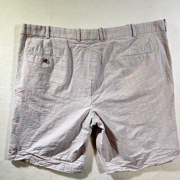 Carnoustie Seer Sucker Shorts Men's 42W Blue Pink Check Pockets Button Flap - Picture 5 of 11